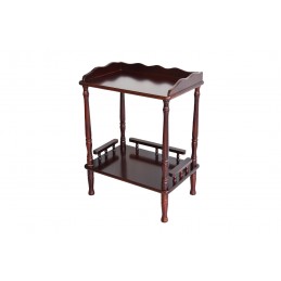 suport sau raft decoratiuni , ideal pentru living sau hol , nuanta maro lucios , realizat din lemn.